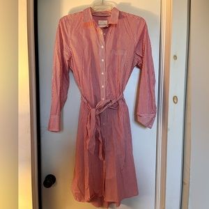 J Crew Button down shirt dress with belt.